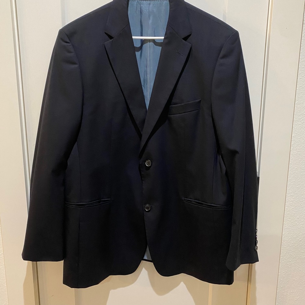 Hugo Boss Pasolini Movie Mens Blazer 44R Dark Navy Blue Two Button Sport Coat